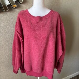 American Eagle Outfitters Cozy red Plush Crewneck